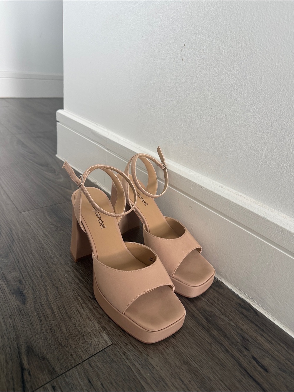 Jeffrey Campbell Nude Pink Platform Block Heel Sandals